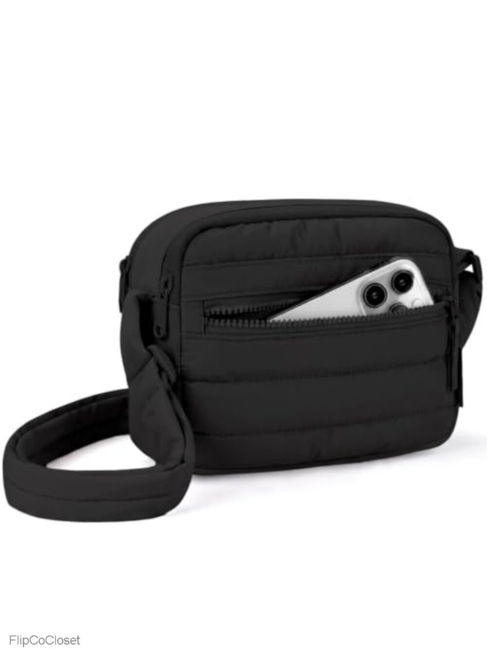Puffy RFID Crossbody Bag Water-Resistant Nylon Mini Travel Purse
